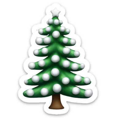 Realistic white fir christmas tree   sticker