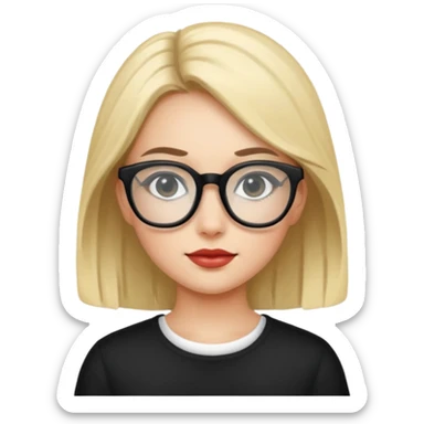 ragazzina con occhiali neri  sticker