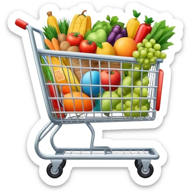 full grocery cart sticker