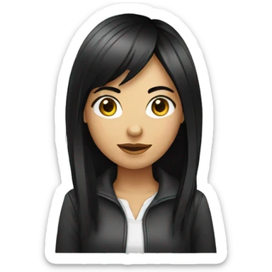 web designer girl with black hair  sticker