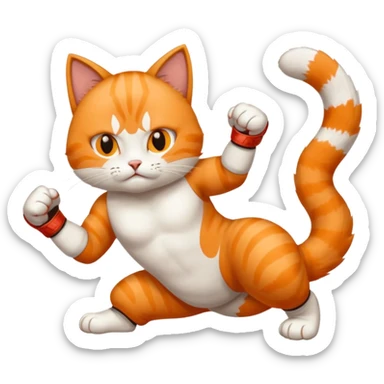 cat doing MMA fighting
 sticker