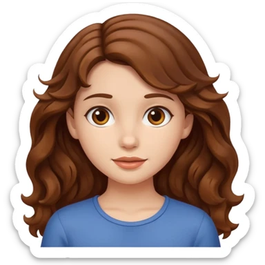 Chica de cabello castaño ondulado sticker