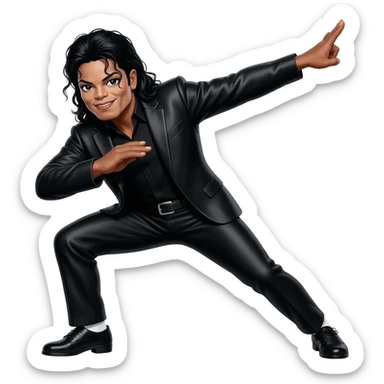 michael jackson dab, dancing legs, wearing black bad outfit sticker