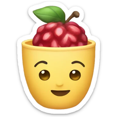 Ashley as a fruit cup sticker