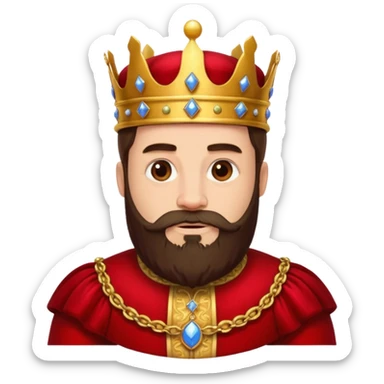 bearded  uncrowned king  red  ROYAL outfit sticker