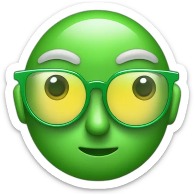 Alienígena  de pele verde usando um óculos de sol com lentes escuras  sticker