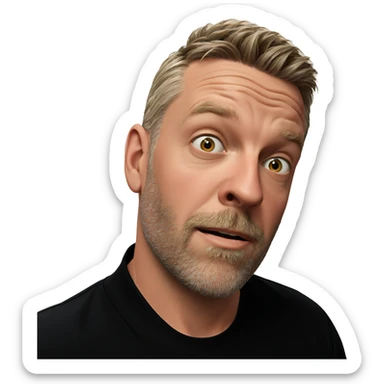 male portrait in black shirt sticker