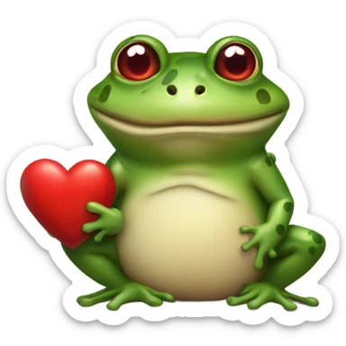 Bufo Holding a big red heart  sticker