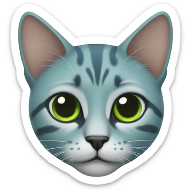Gato verde de ojos azules sticker