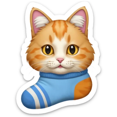 Cat with socks sticker