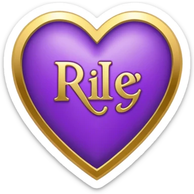 Purple Heart with the letters Riley in the middle  sticker