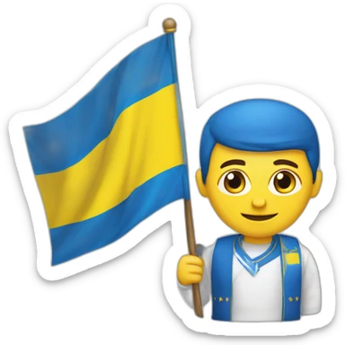 anatoliy sharij with ukrainian flag sticker