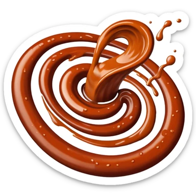 swirl of chipotle sauce, deep reddish-brown, smoky, smooth glossy, thick, ripples, dark specks, no bottle, dish, or garnish, soft lighting, emoji scale sticker