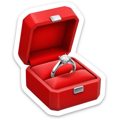 Diamond Ring in Simple Red Box sticker