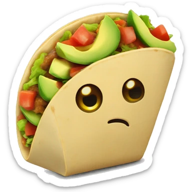 Create a taco wth avocado sticker