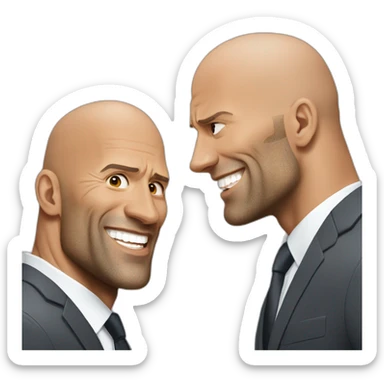 The Rock having fun with Jason Statham sticker
