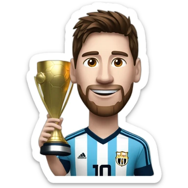 Messi with fifa cup sticker