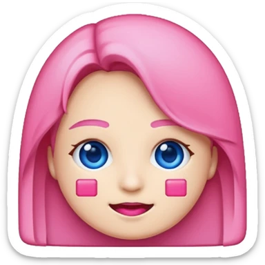 Americano emoji in the form of pink and blue pixels sticker