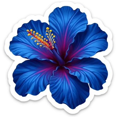 very Dark blue flower hibiscus only colour blue sticker