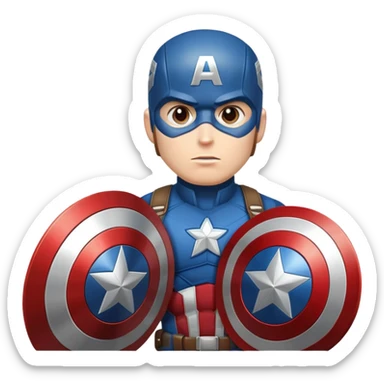 captain america superhero with shield sticker
