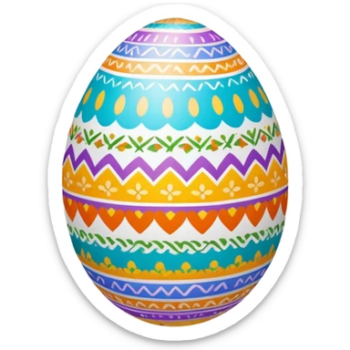 A colorful decorated Easter egg with patterns and designs sticker