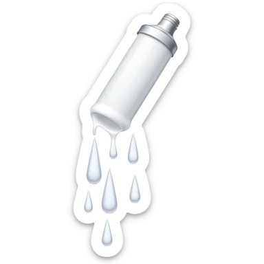 individual white glue white drops falling and dripping down out of a tube, all white sticker