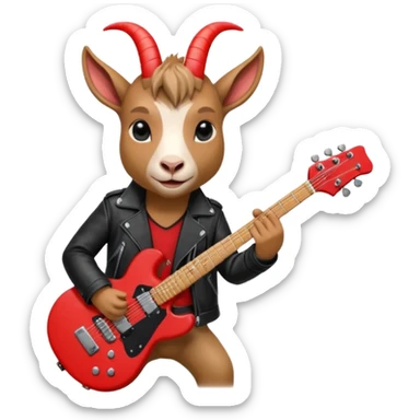 Goat rockstar potrait  sticker