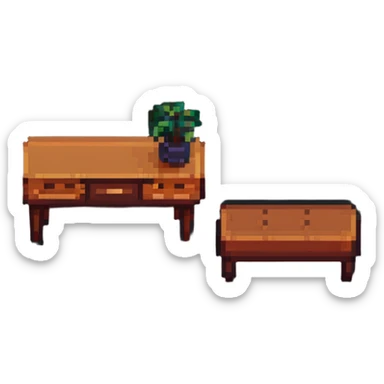 simple furniture design in pixel art style sticker