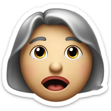 A surprised face with raised eyebrows, blushing cheeks, a frowning mouth, and a "prohibited" symbol or red "X" behind it to represent public cancelation. sticker