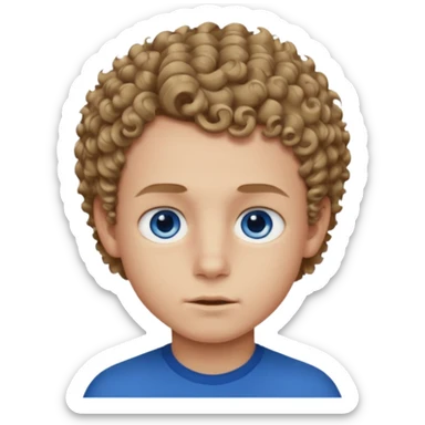 boy with deep blue eye, short curly dark blonde hair with strong jaw sticker