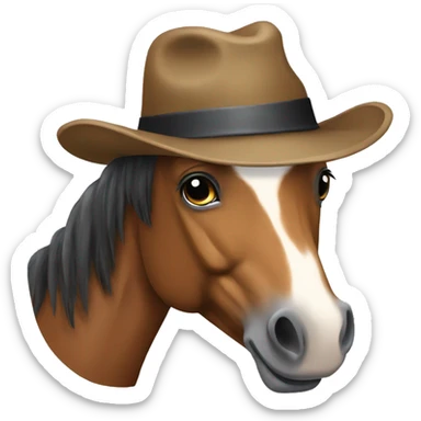 Horse with a hat sticker
