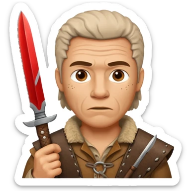 Stone age man  with Hunting Knife sticker