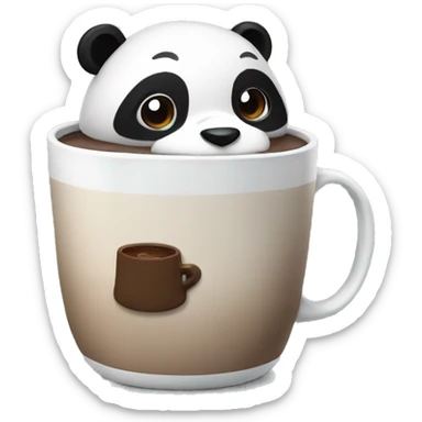 Panda drinking hot chocolate sticker