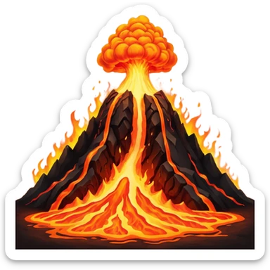 volcano big lava eruption  sticker
