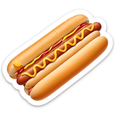 hot dog with ketchup and mustard sticker