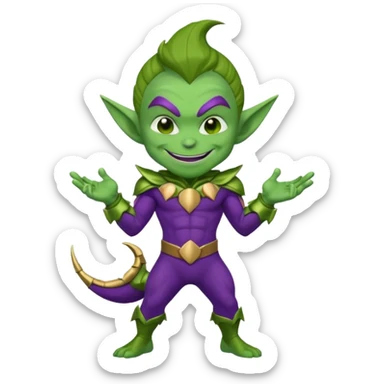 green goblin, cute chibi full body sticker