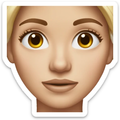 White woman with dirty blond hair, brown eyes, and freckles, rosy cheeks  sticker