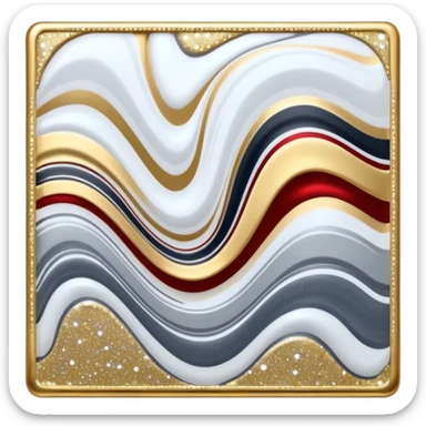 Hyper realistic, 3D rendering, highly detailed, bright bold, liquid marble paint pattern with glitter and sparkly 10k gold and silver, Instagram logo. 5000x5000px, very thin, smooth lines. No emoji icons or faces, full transparent background, isolated. sticker