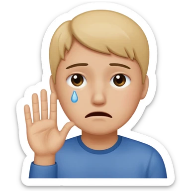 MAke me an emoji of someone crying and holding up the number 67 sticker