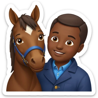 Black guy kissing horse with down syndrome sticker