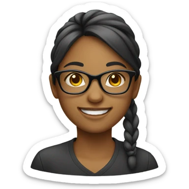 smiling girl with glasses indoors sticker