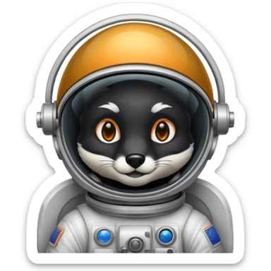 black fox astronaut sticker