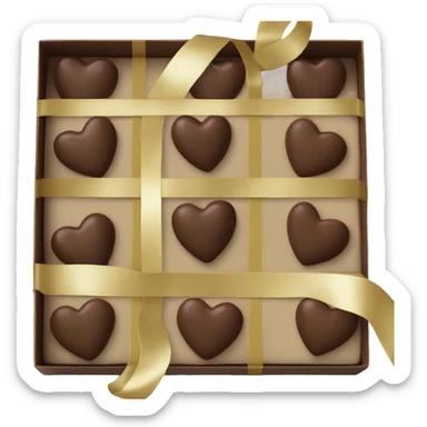 heart chocolate box with ribbon sticker