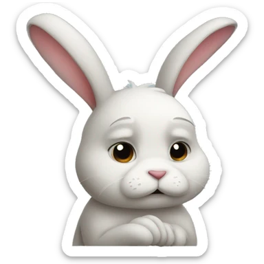 sad rabbit sticker