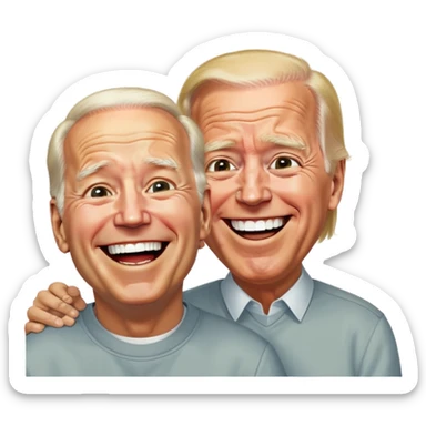 Joe Biden laughing at trump in prison  sticker