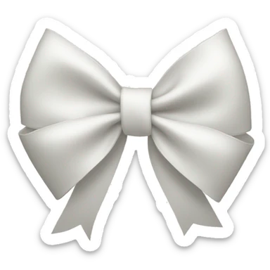 White bow on white bow sticker