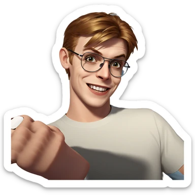 smiling boy with sunglasses sticker