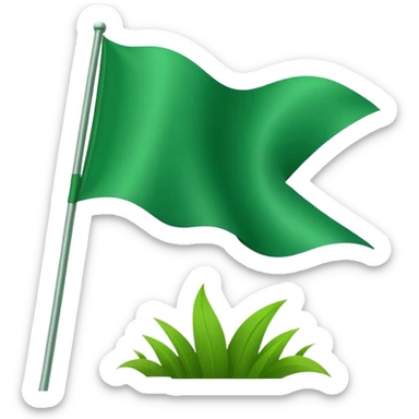 Green flag with nothing but green on the flag sticker