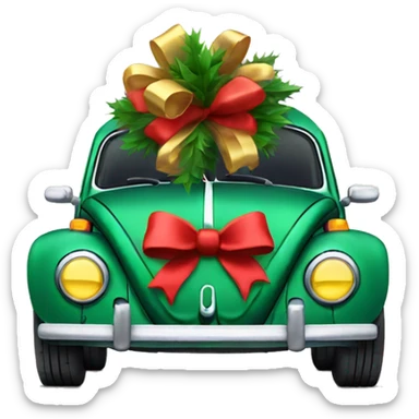 Christmas volkswagen beetle sticker