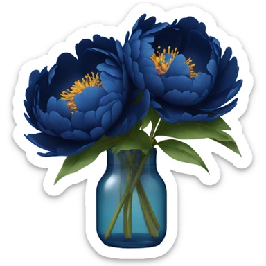 dark blue peony bouquet sticker